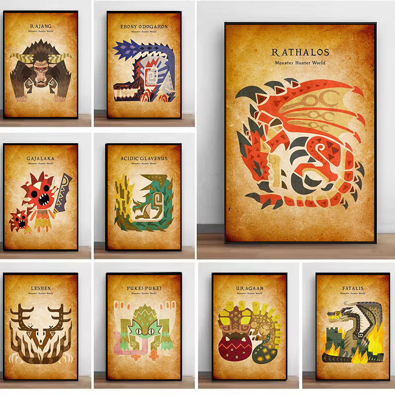 Home Decor Game - Japanese Game Animated Vintage Canvas Painting