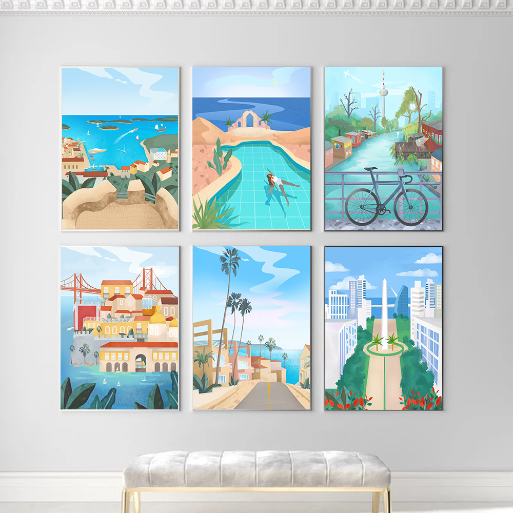 Home Decor Location - Nordic World Famous Travel Location Art