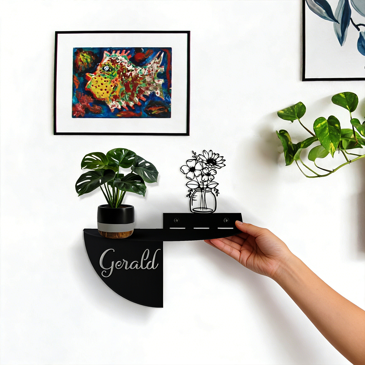 Home Decor Flowers - Custom Name Rural style flowers Metal