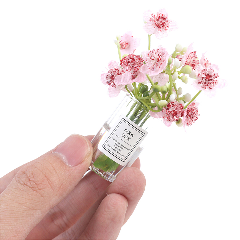 Home Decor Flowers - 1:12 Dollhouse Miniature Jasmine Pink Flower