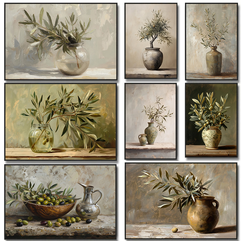 Home Decor Tree - Antique Vase Italy Olive Tree Green
