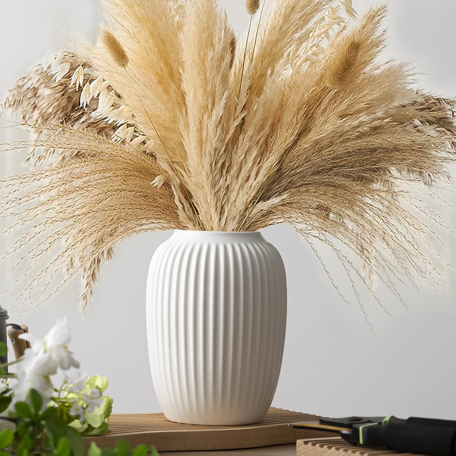 Home Decor Location - White Ceramic Vase for Modern Home