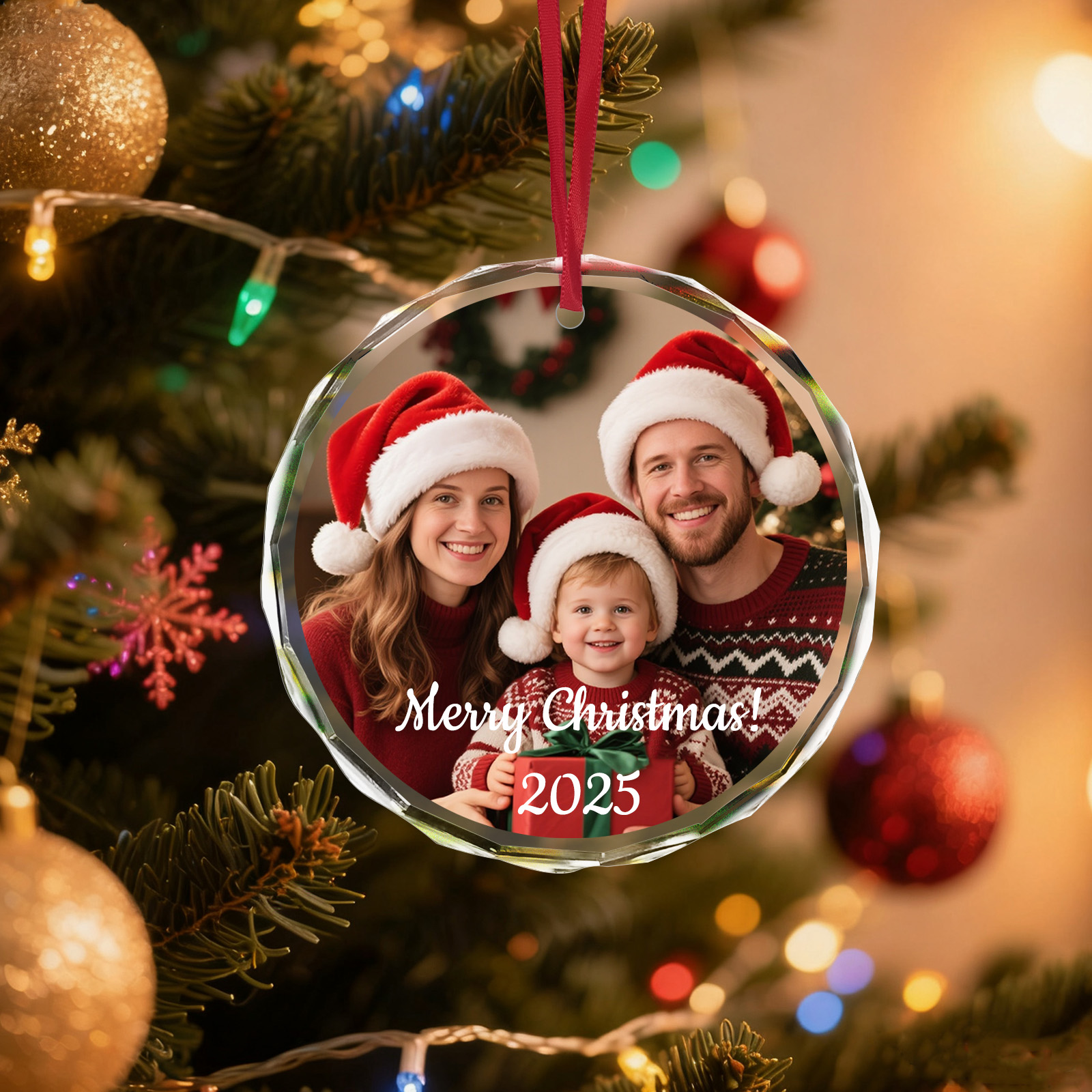 Home Decor Tree - Custom Christmas Photo Ornament,Personalized Xmas Gift
