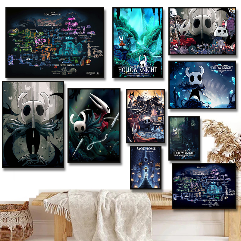 Home Decor Game - Game Hollow Knight Map Game Poster