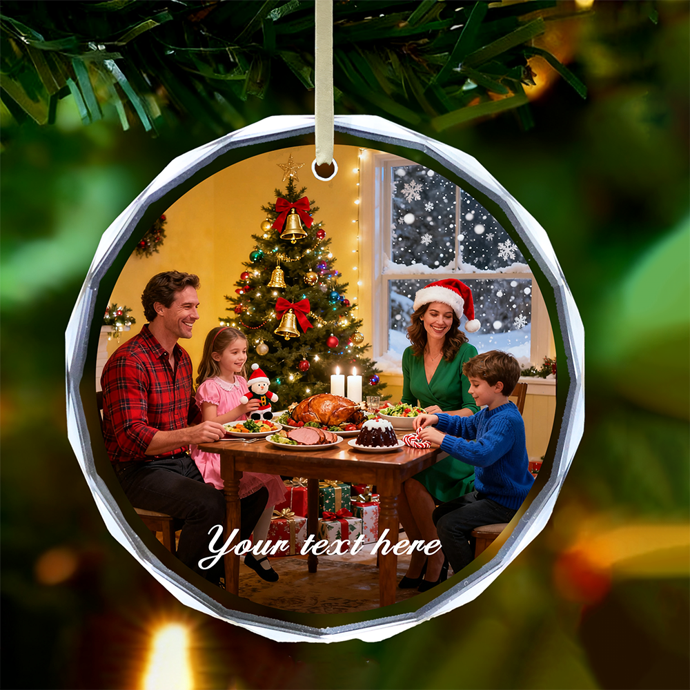 Home Decor Tree - Personalized Christmas Ornament ,Custom Photo Crystal