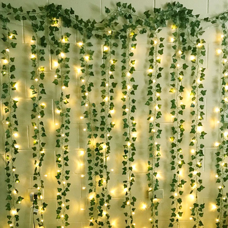 Home Decor On Sale - 2.3m Silk Leaves Fake Creeper Green