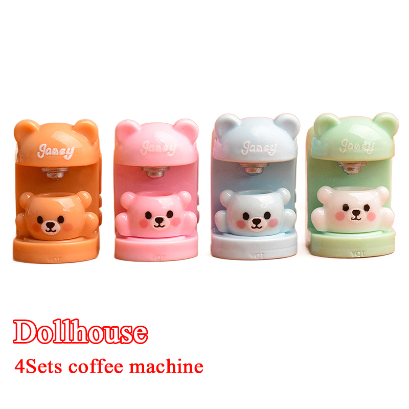 Home Decor Unique Items - 4Set Resin Dollhouse Miniature Little Bear