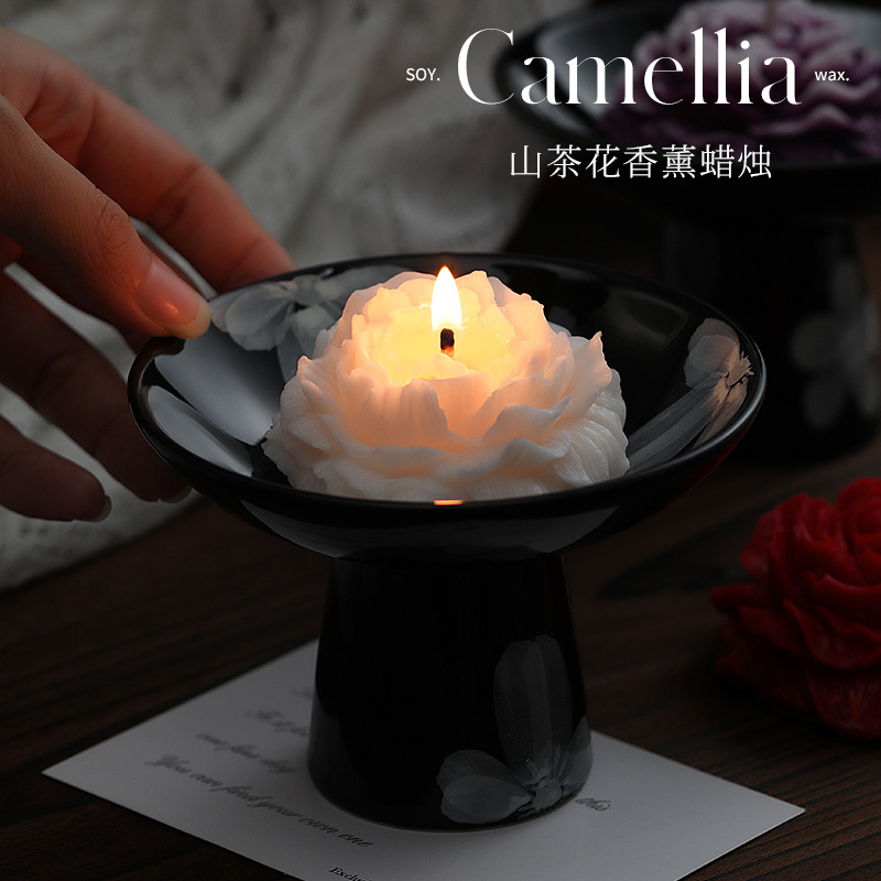 Home Decor Flowers - Camellia scented candles simple advanced sense