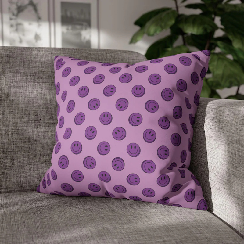 VIKAMA Purple Smile Cushion Co – обзор и цена Home Decor Emoji