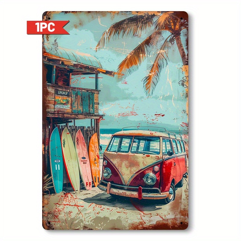 ,  Vintage Surf Van Metal Sign – обзор и цена Home Decor Tree