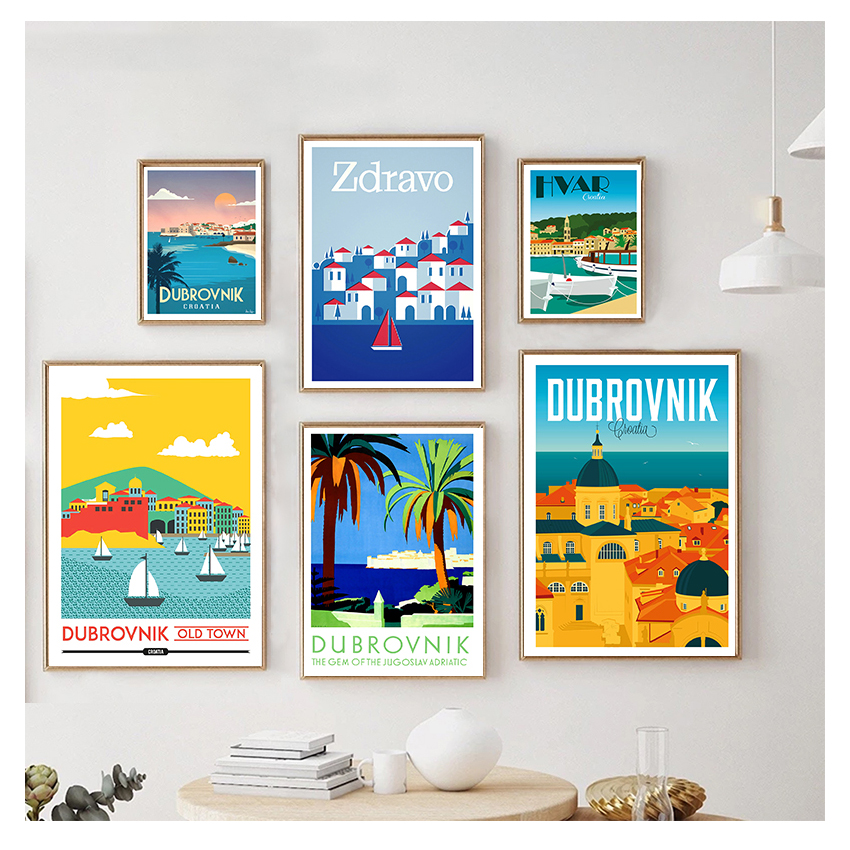 Travel Poster Canvas Painting  – обзор и цена Home Decor Zagreb
