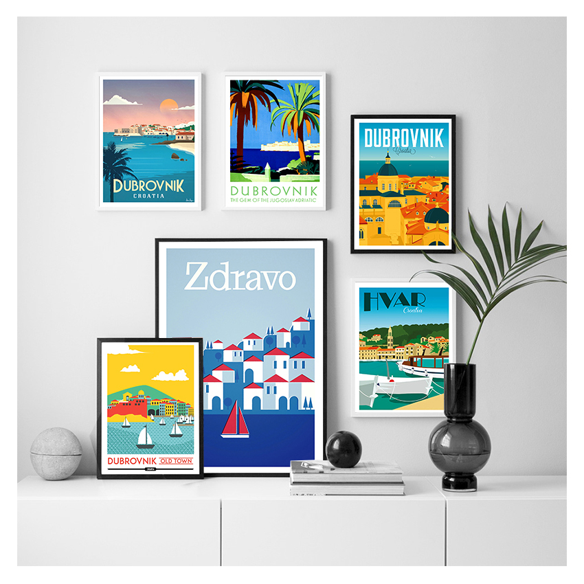 Travel Poster Canvas Painting  – обзор и цена Home Decor Zagreb