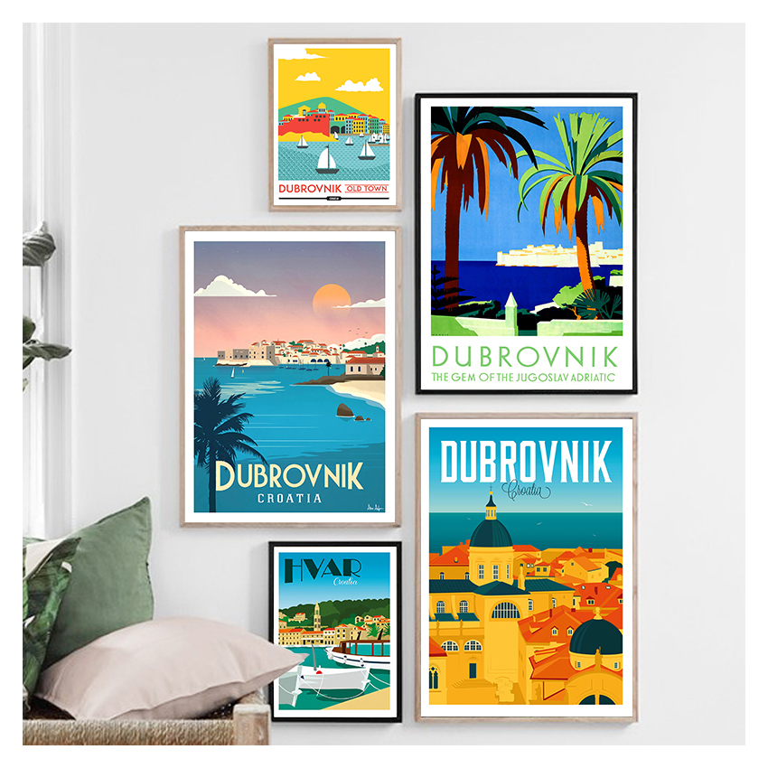 Travel Poster Canvas Painting  – обзор и цена Home Decor Zagreb