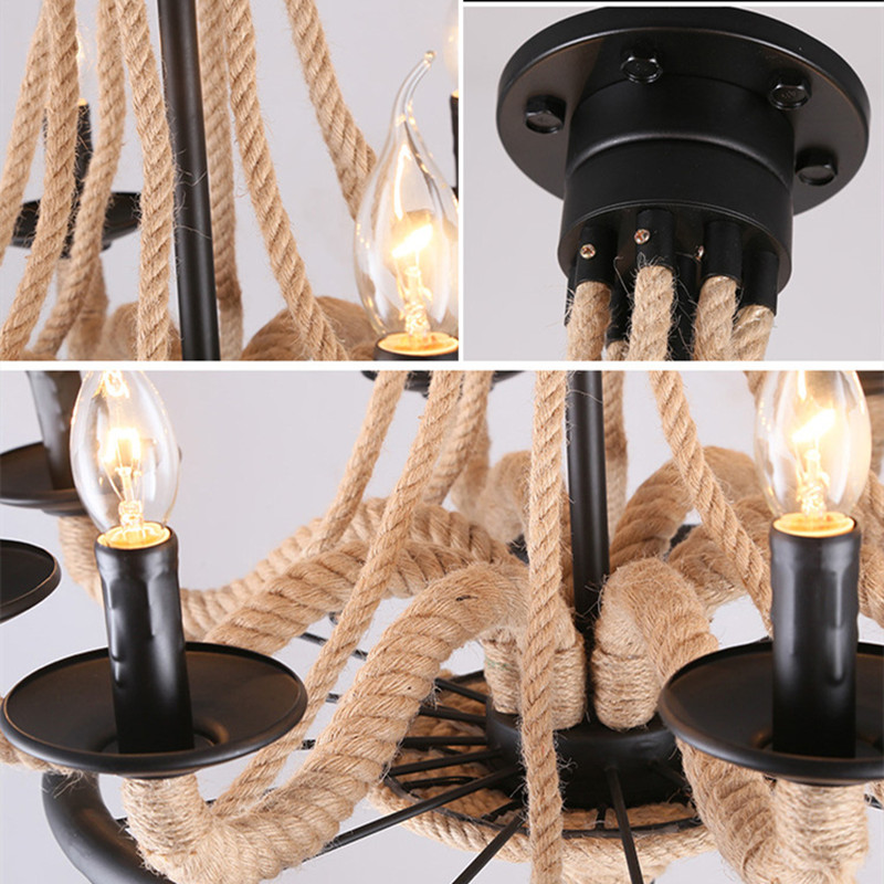 Retro Metal chandelier Hemp Ro – обзор и цена Home Decor On Wheels