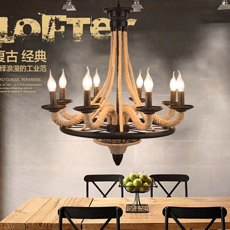Retro Metal chandelier Hemp Ro – обзор и цена Home Decor On Wheels
