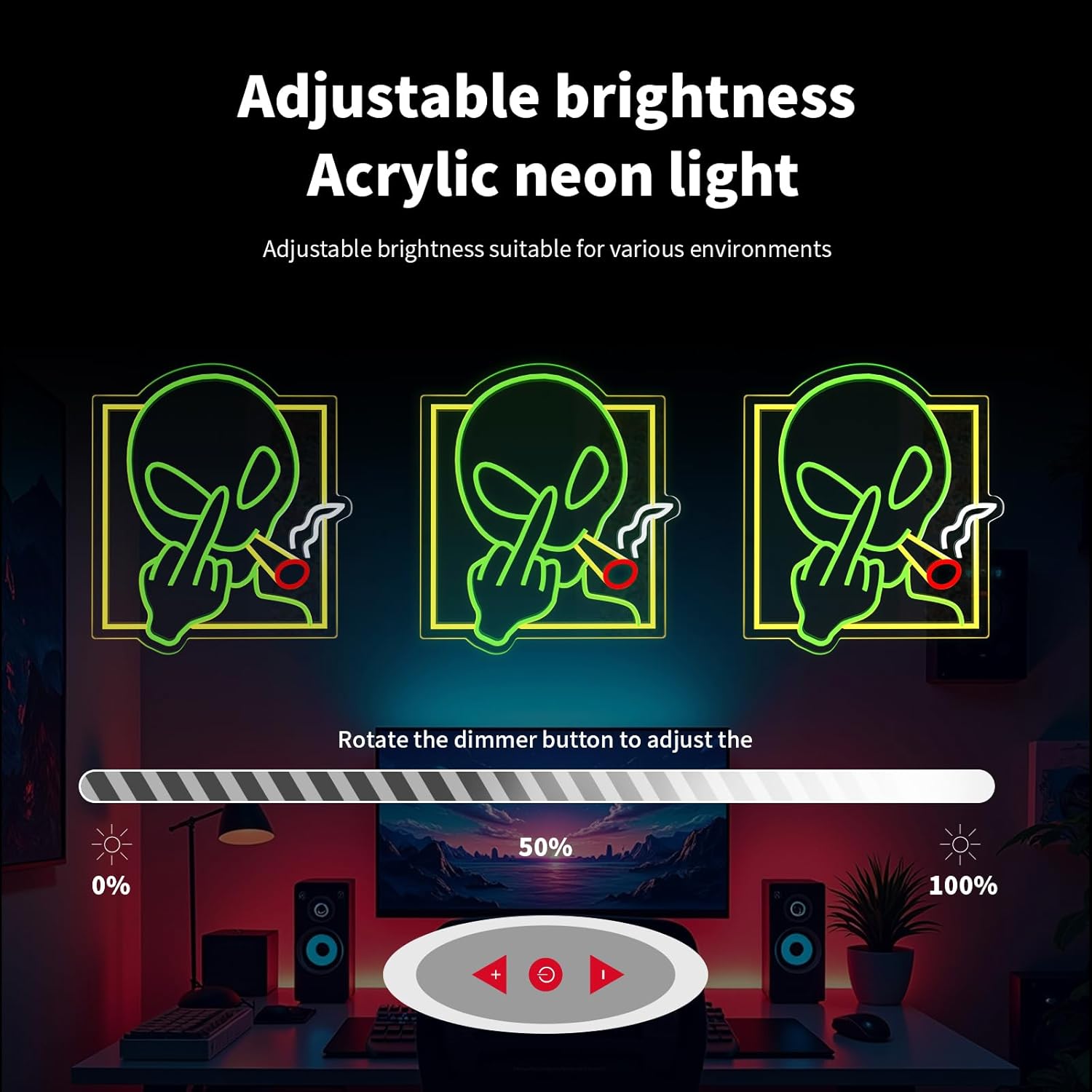 Green Alien Neon Sign Art Wall – обзор и цена Home Decor Game
