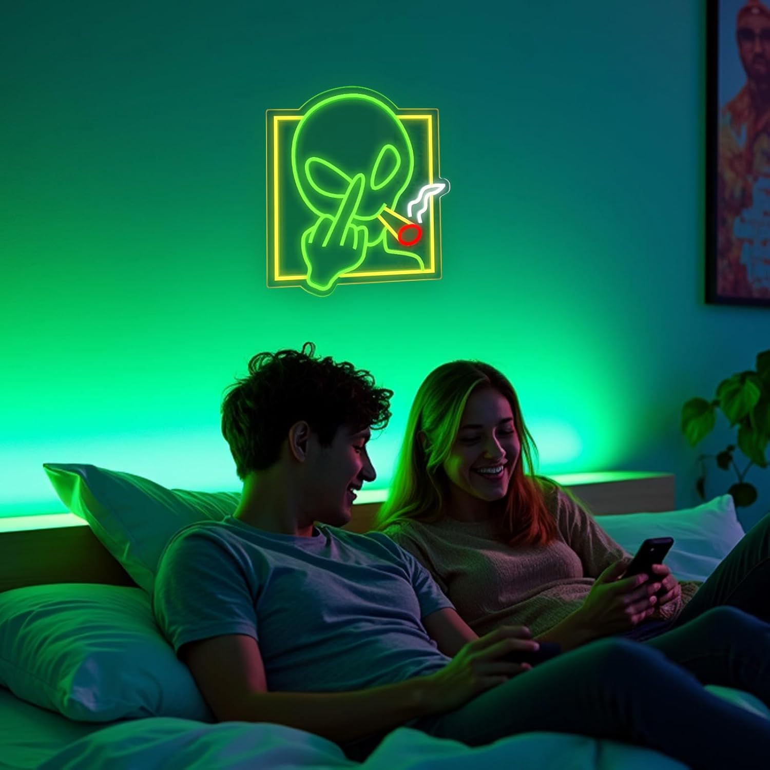 Green Alien Neon Sign Art Wall – обзор и цена Home Decor Game