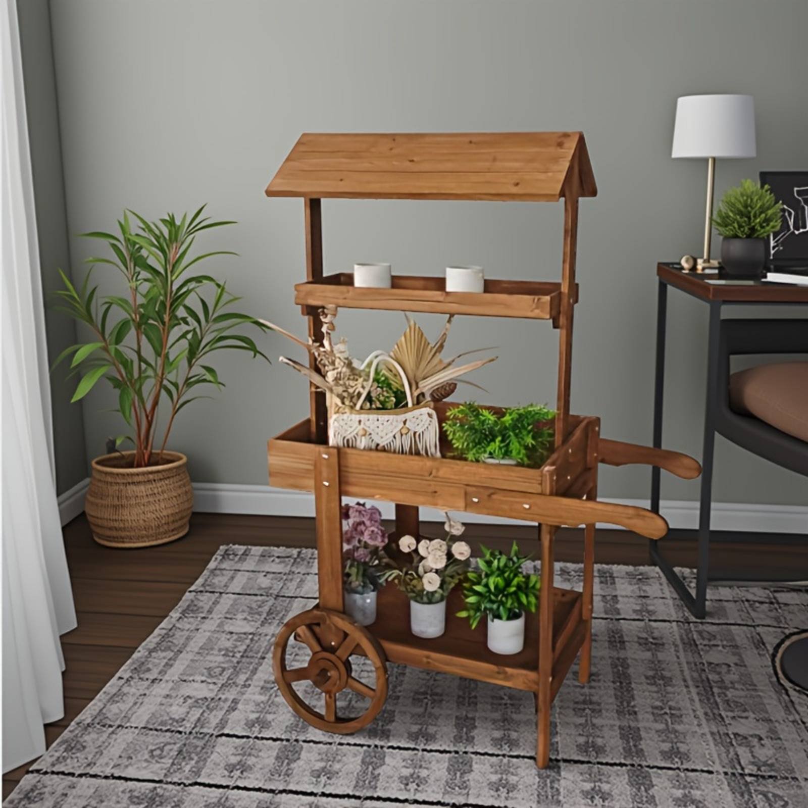 Wooden Flower Trolley Decorati – обзор и цена Home Decor Flowers
