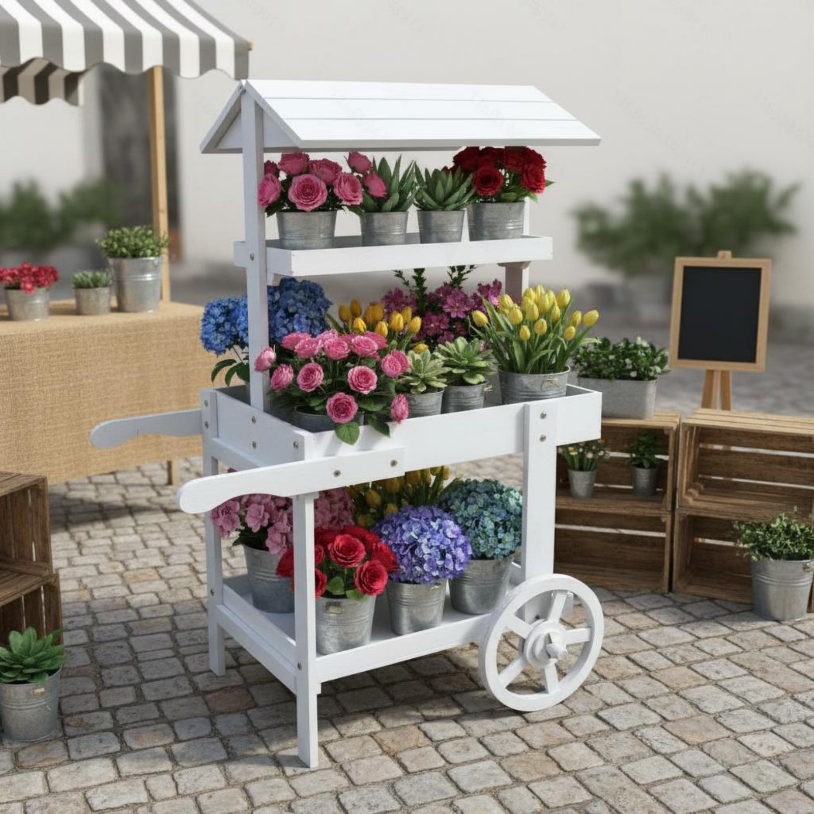 Wooden Flower Trolley Decorati – обзор и цена Home Decor Flowers