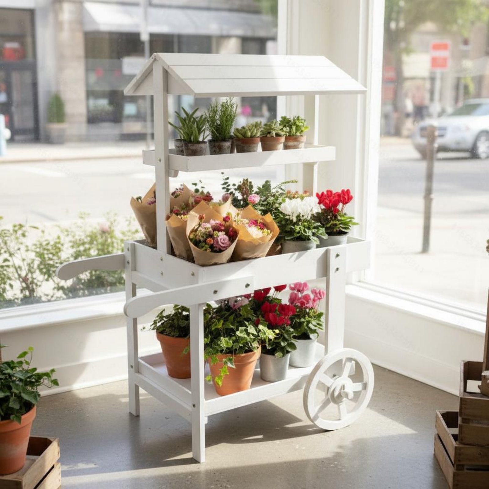 Wooden Flower Trolley Decorati – обзор и цена Home Decor Flowers