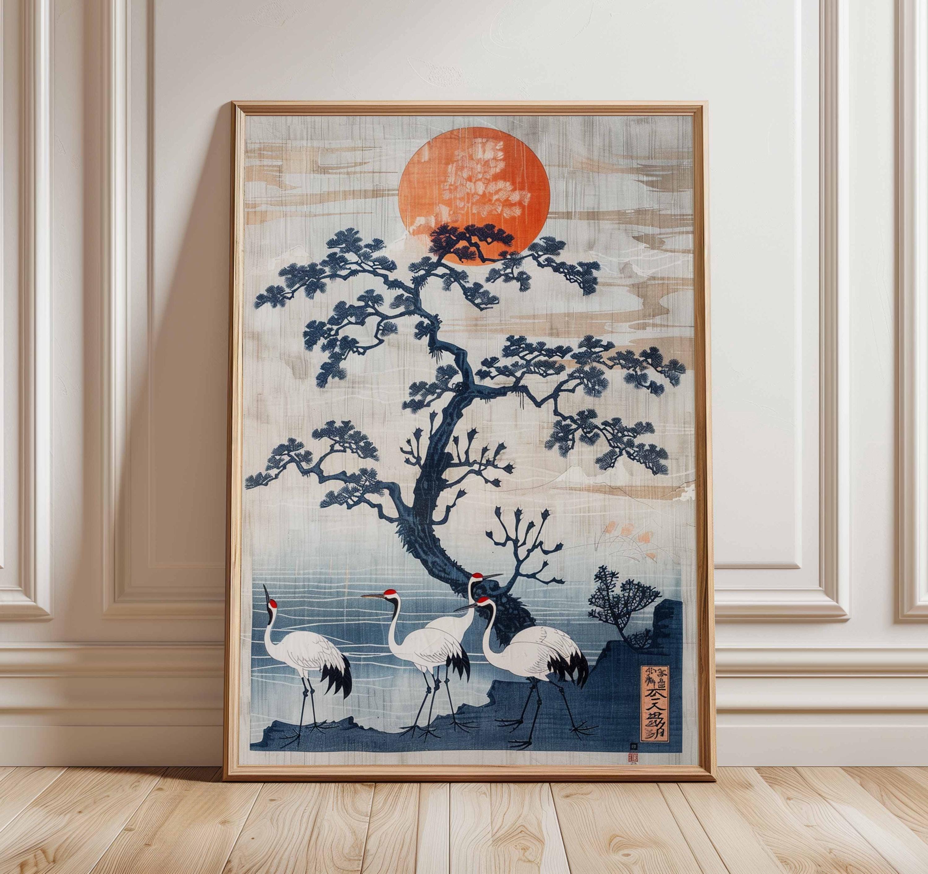 Japanese Crane Poster, Vintage – обзор и цена Home Decor Tree