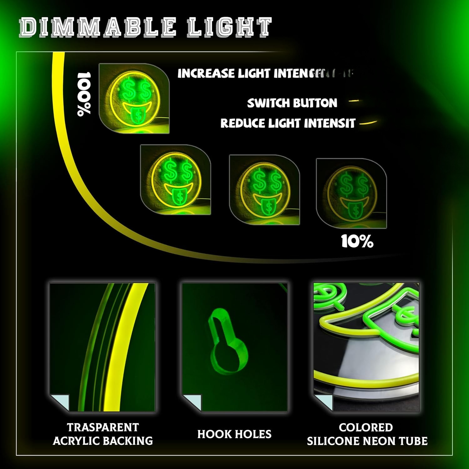 Money Neon Sign LED Night Ligh – обзор и цена Home Decor Emoji