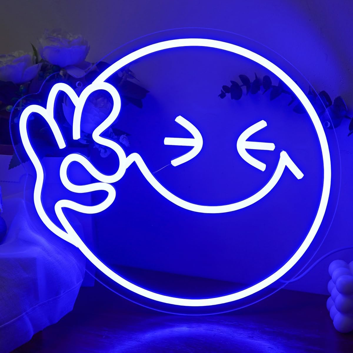 Emoji Smile OK  Neon Sign USB  – обзор и цена Home Decor Emoji