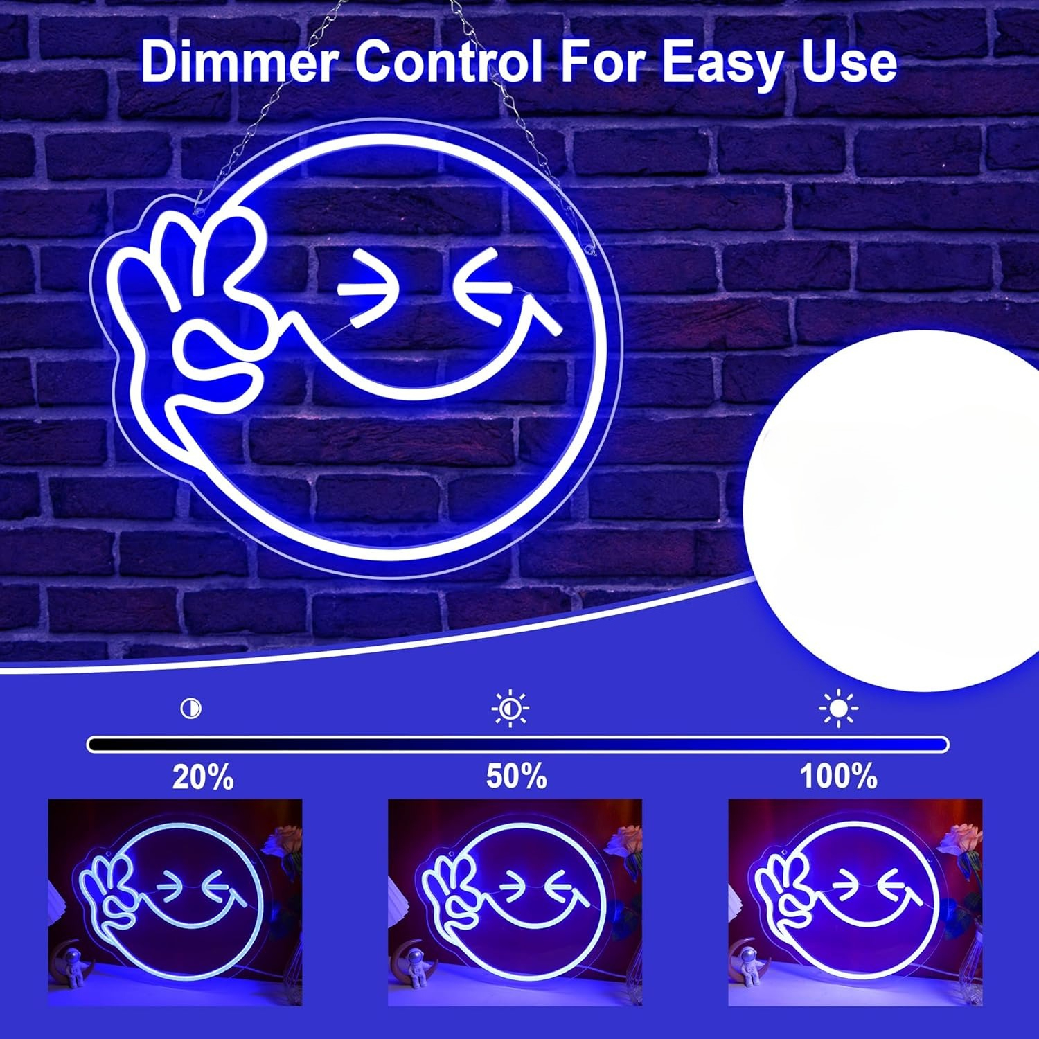 Emoji Smile OK  Neon Sign USB  – обзор и цена Home Decor Emoji