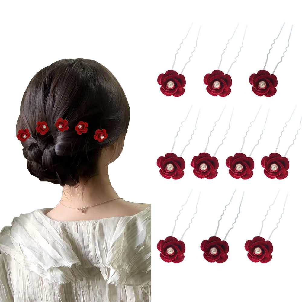 10Pcs Rose Hair Accessories We – обзор и цена Home Decor Flowers