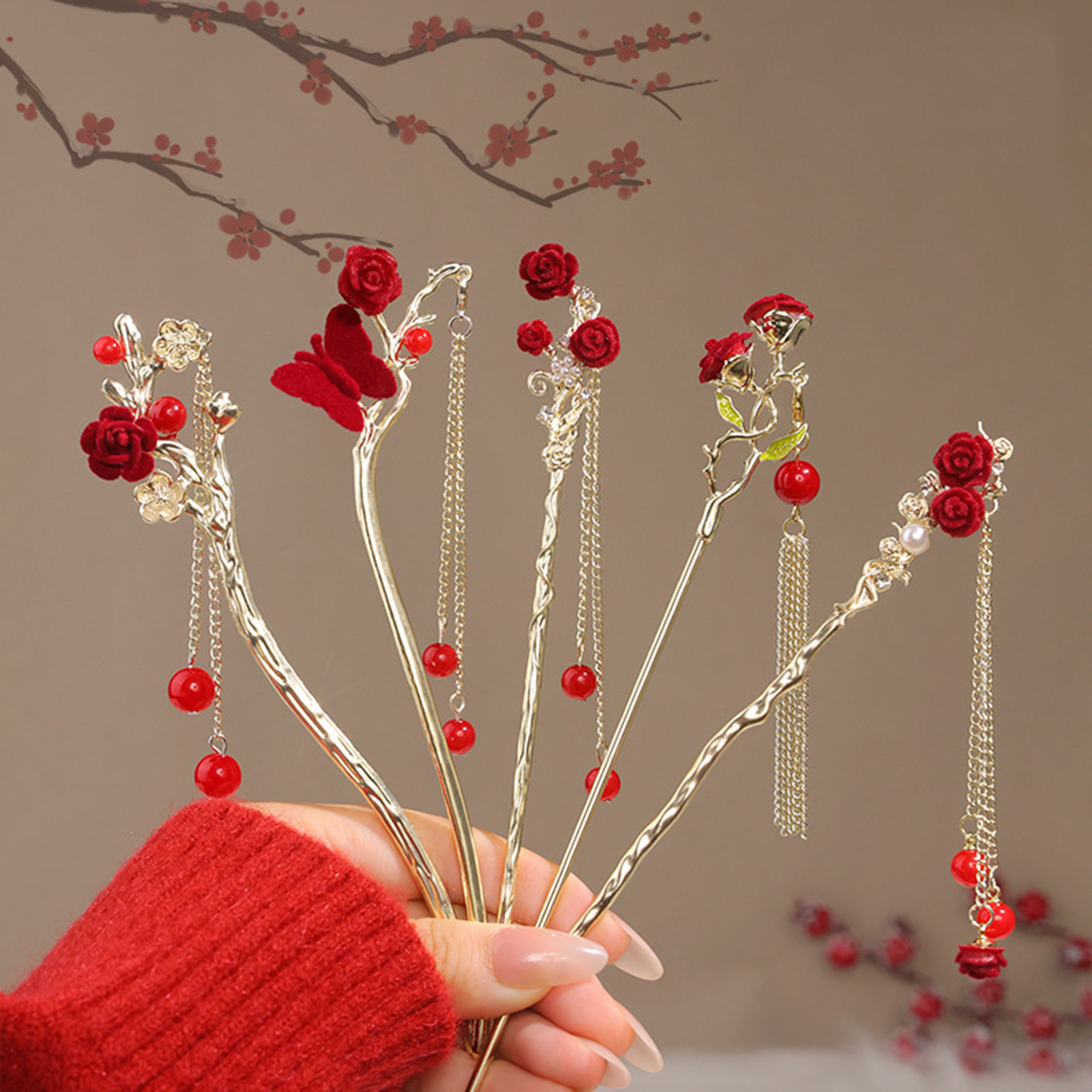 Chinese Style Rose Flower Hair – обзор и цена Home Decor Flowers