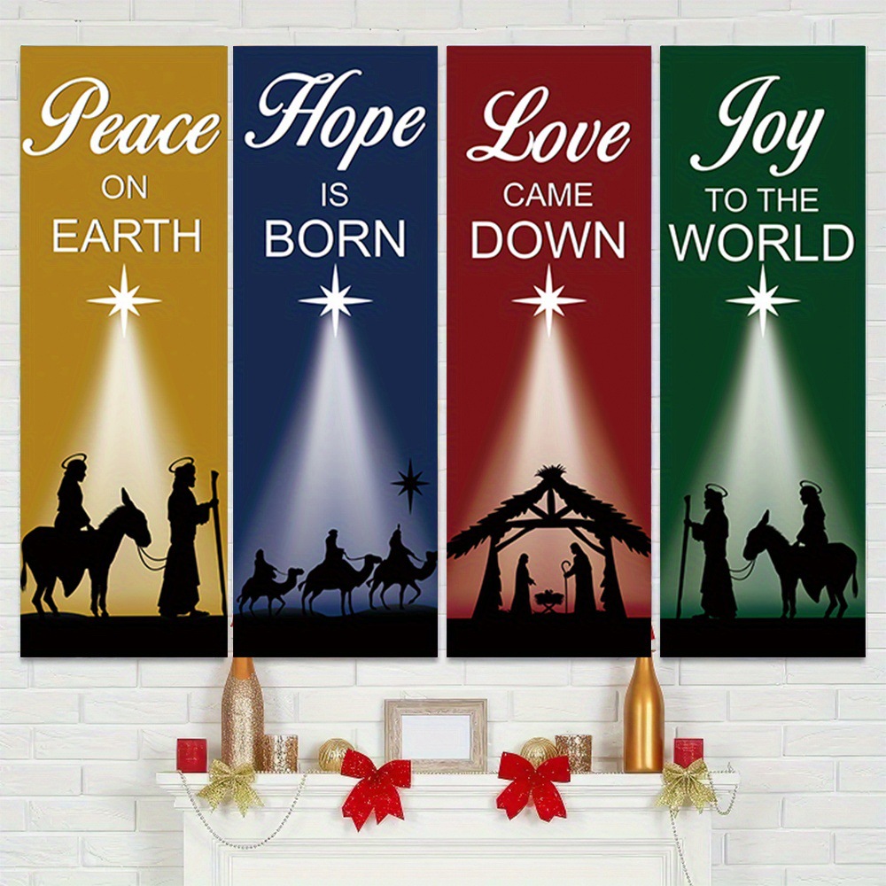 4-Piece Christmas-Themed Banne – обзор и цена Home Decor Location