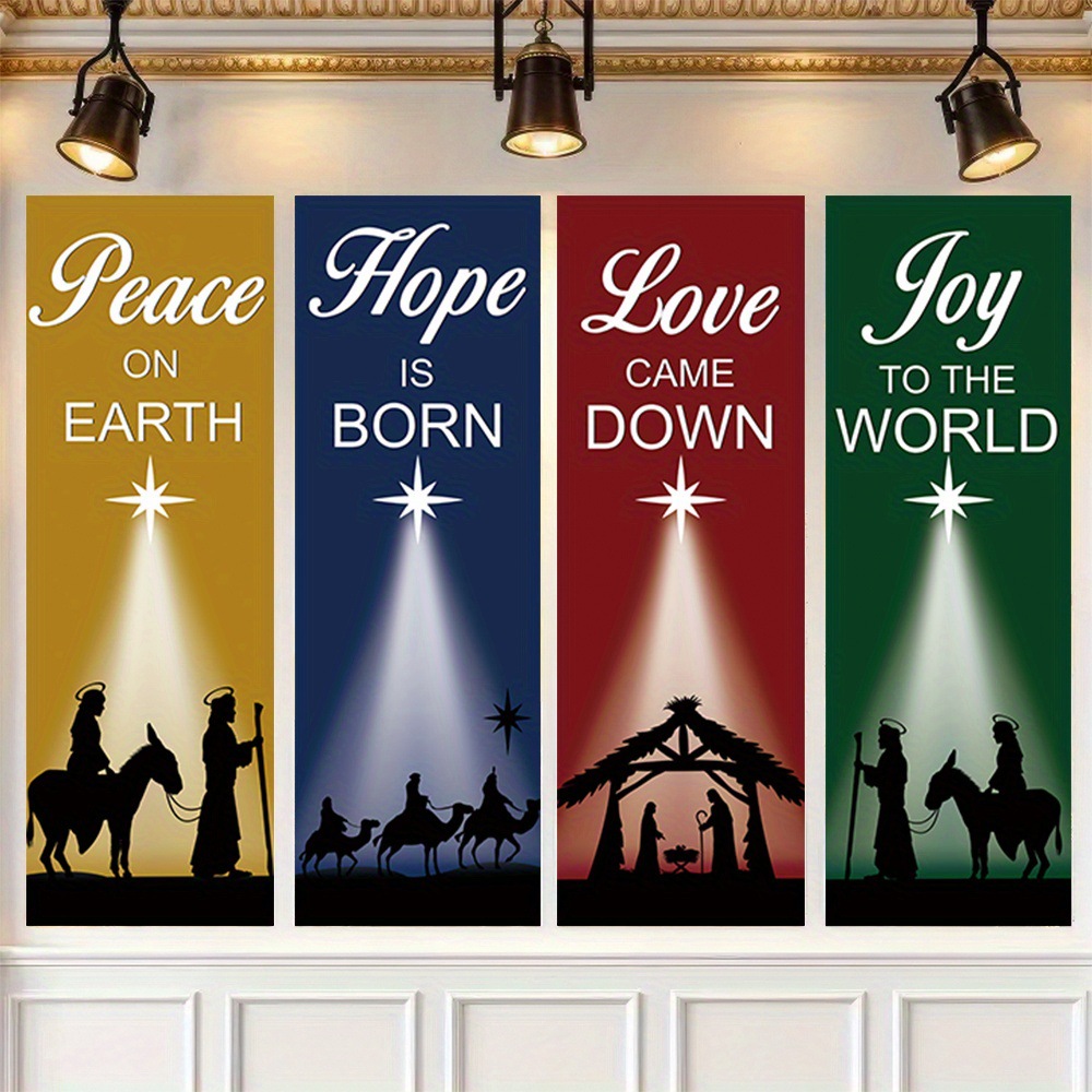 4-Piece Christmas-Themed Banne – обзор и цена Home Decor Location