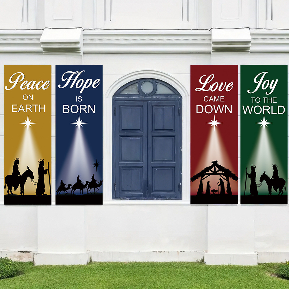 4-Piece Christmas-Themed Banne – обзор и цена Home Decor Location