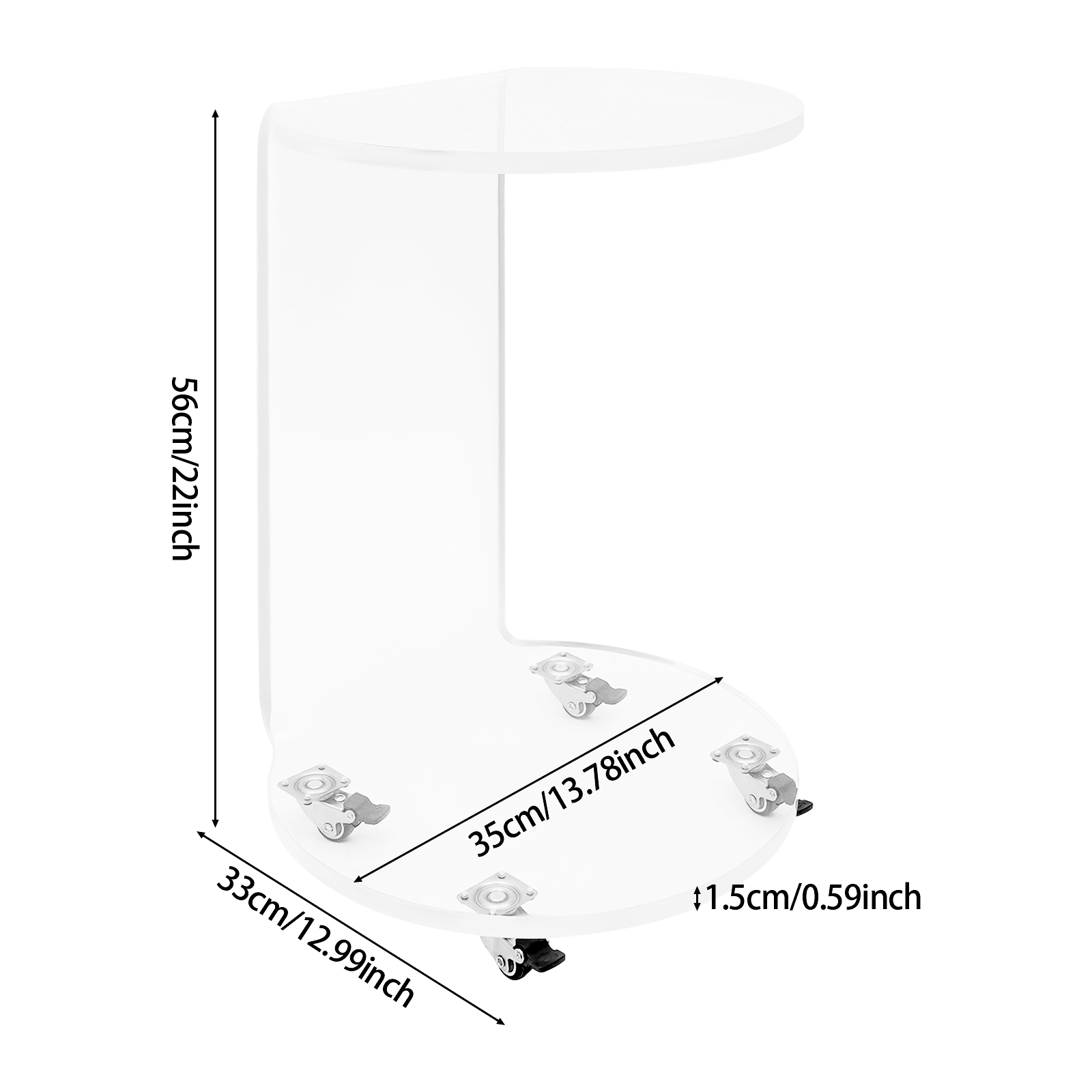C-Shaped Round Acrylic Side So – обзор и цена Home Decor On Wheels
