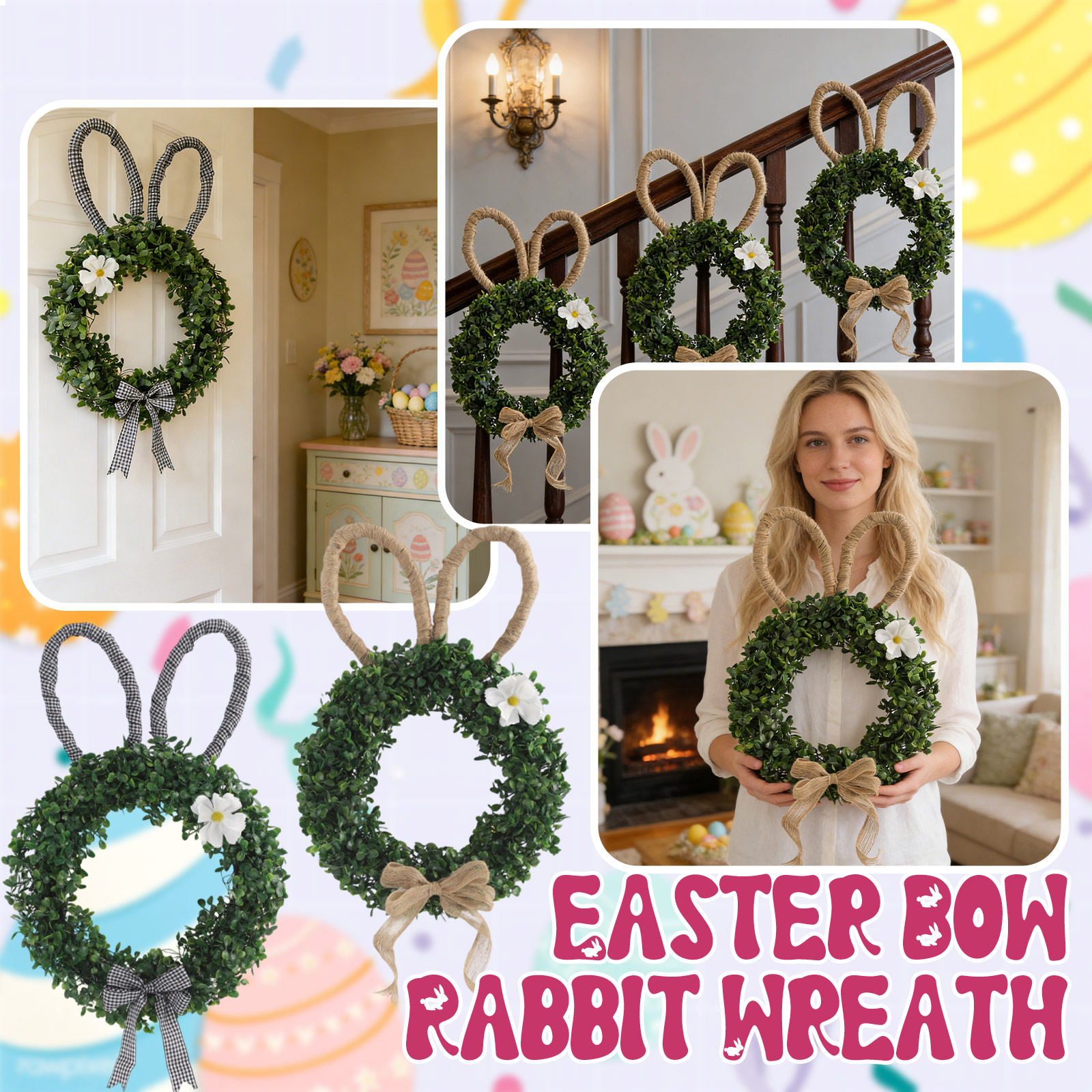 30x43cm Easter Bunny Ear Wreat – обзор и цена Home Decor Trend 2026