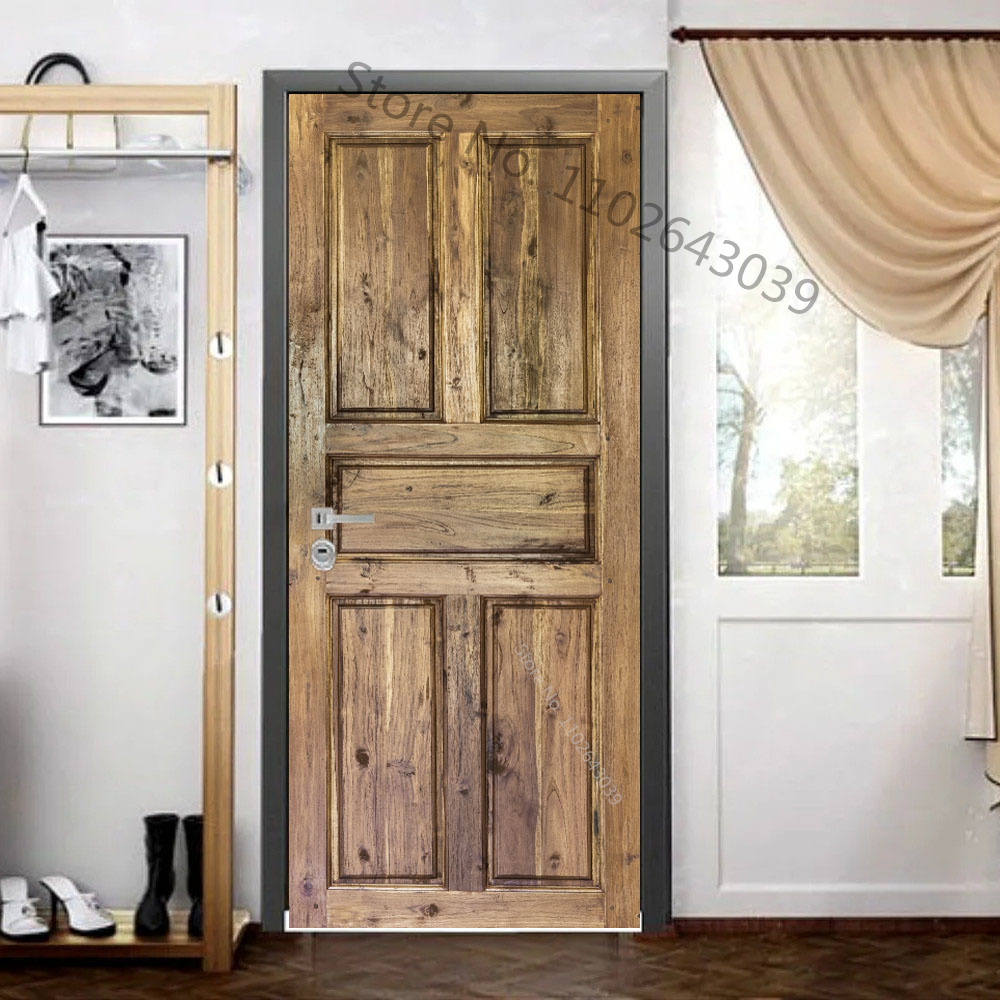 Imitation Wood Doors Sticker R – обзор и цена Home Decor On Sale