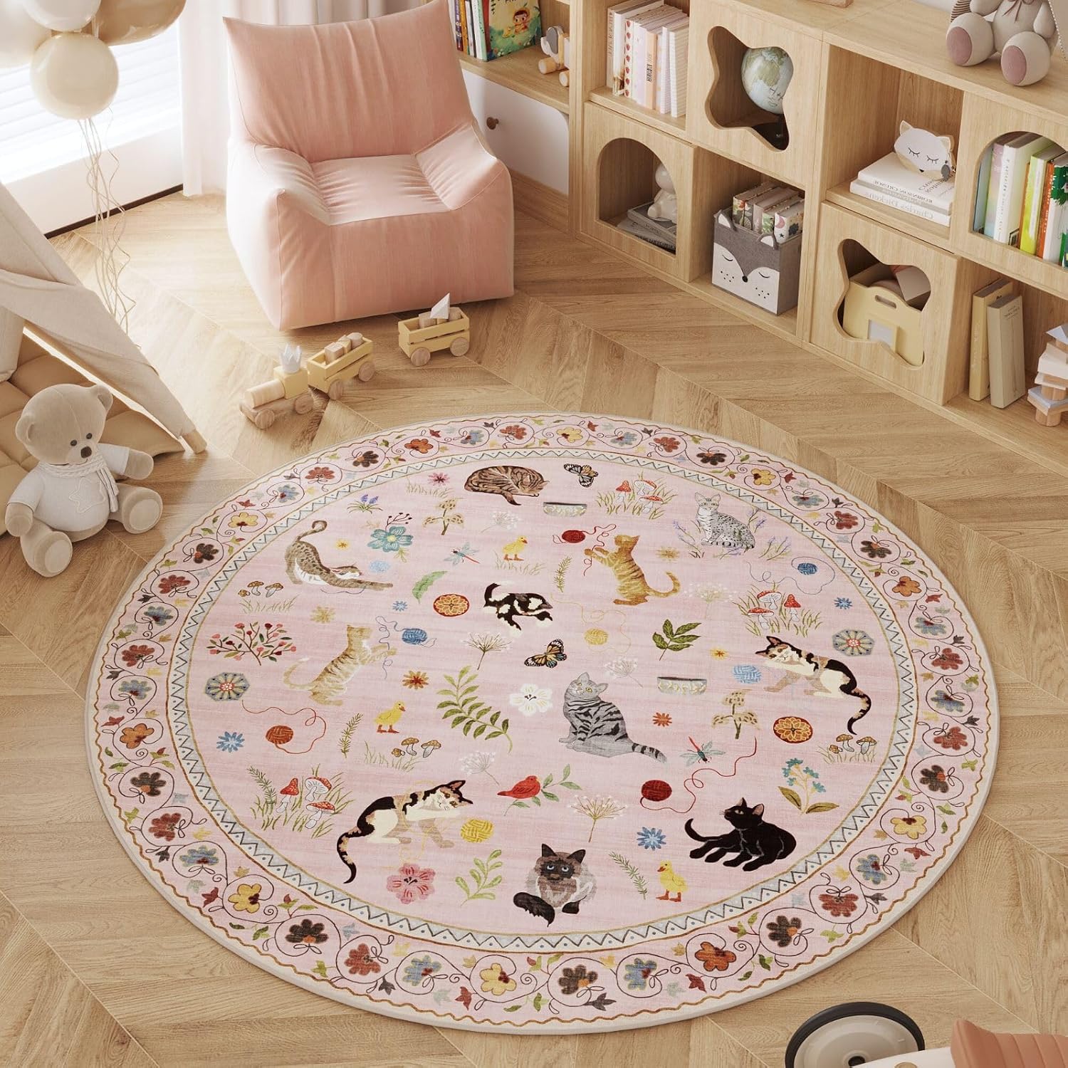 Boho Cute Cats Playing Round A – обзор и цена Home Decor Retailers