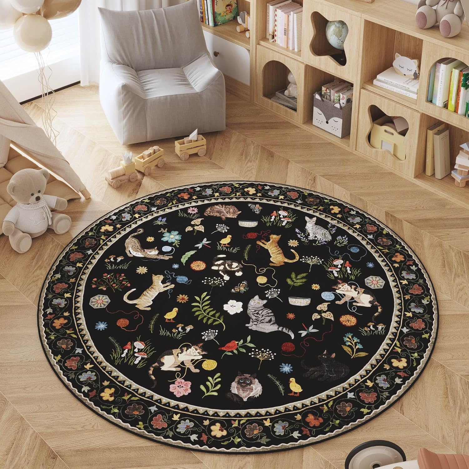 Boho Cute Cats Playing Round A – обзор и цена Home Decor Retailers