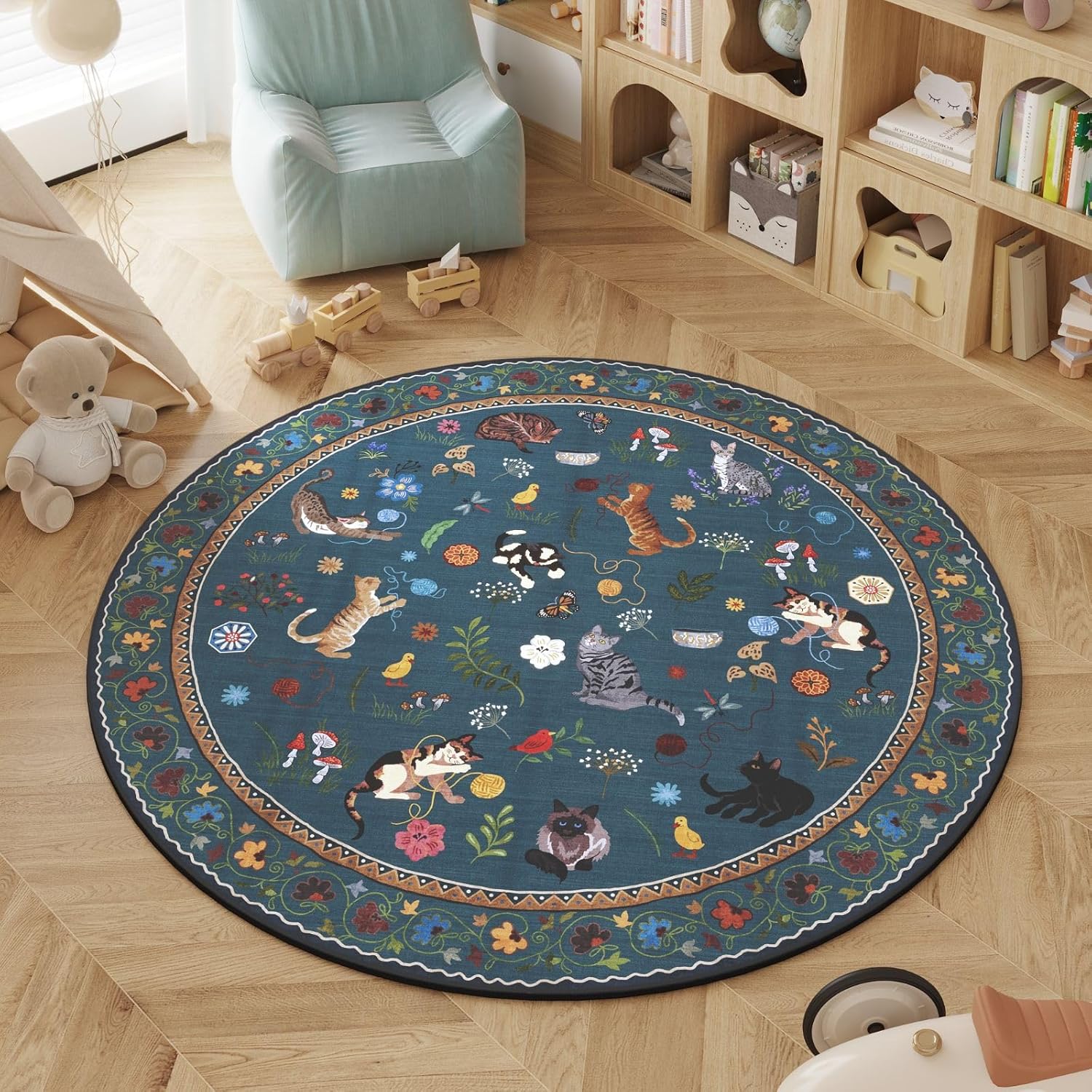 Boho Cute Cats Playing Round A – обзор и цена Home Decor Retailers