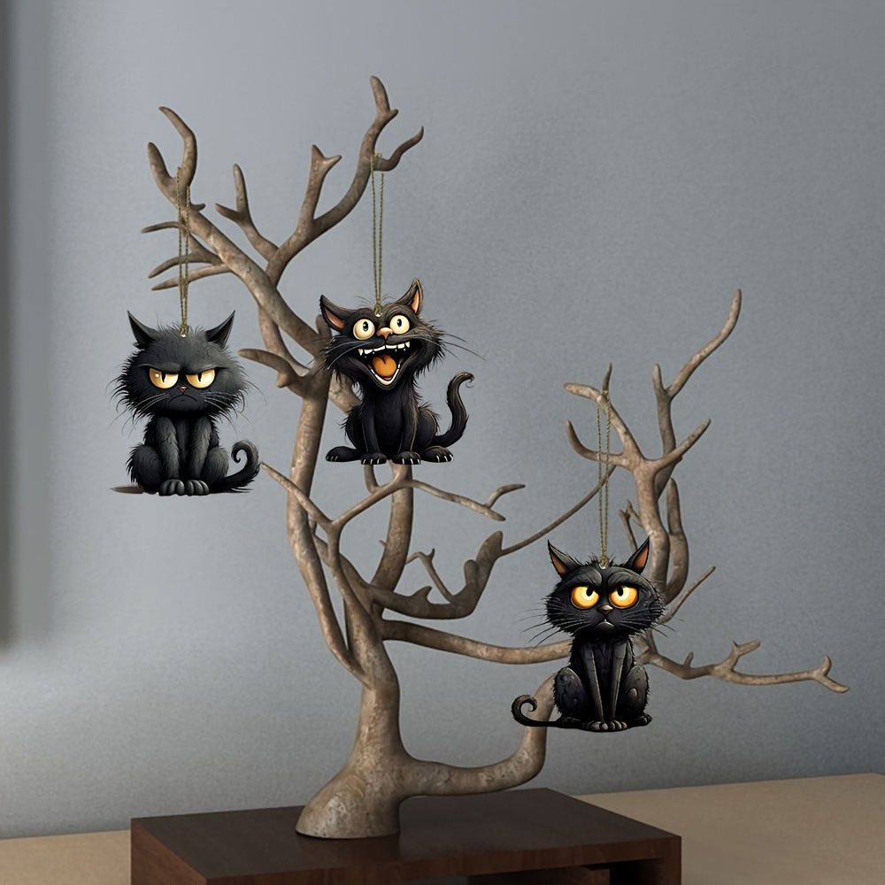 Handmade Black Cat Emoji Woode – обзор и цена Home Decor Emoji