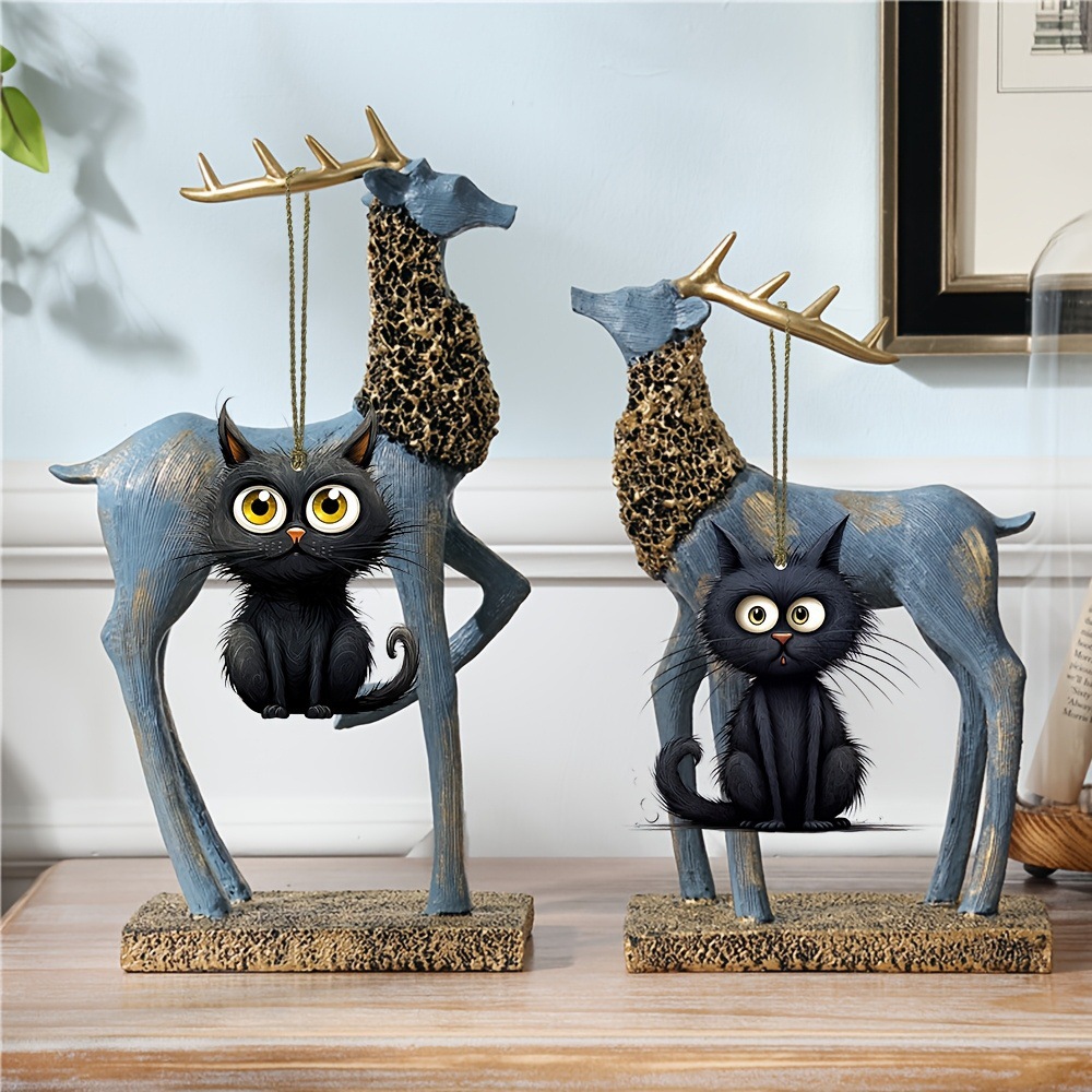 Handmade Black Cat Emoji Woode – обзор и цена Home Decor Emoji