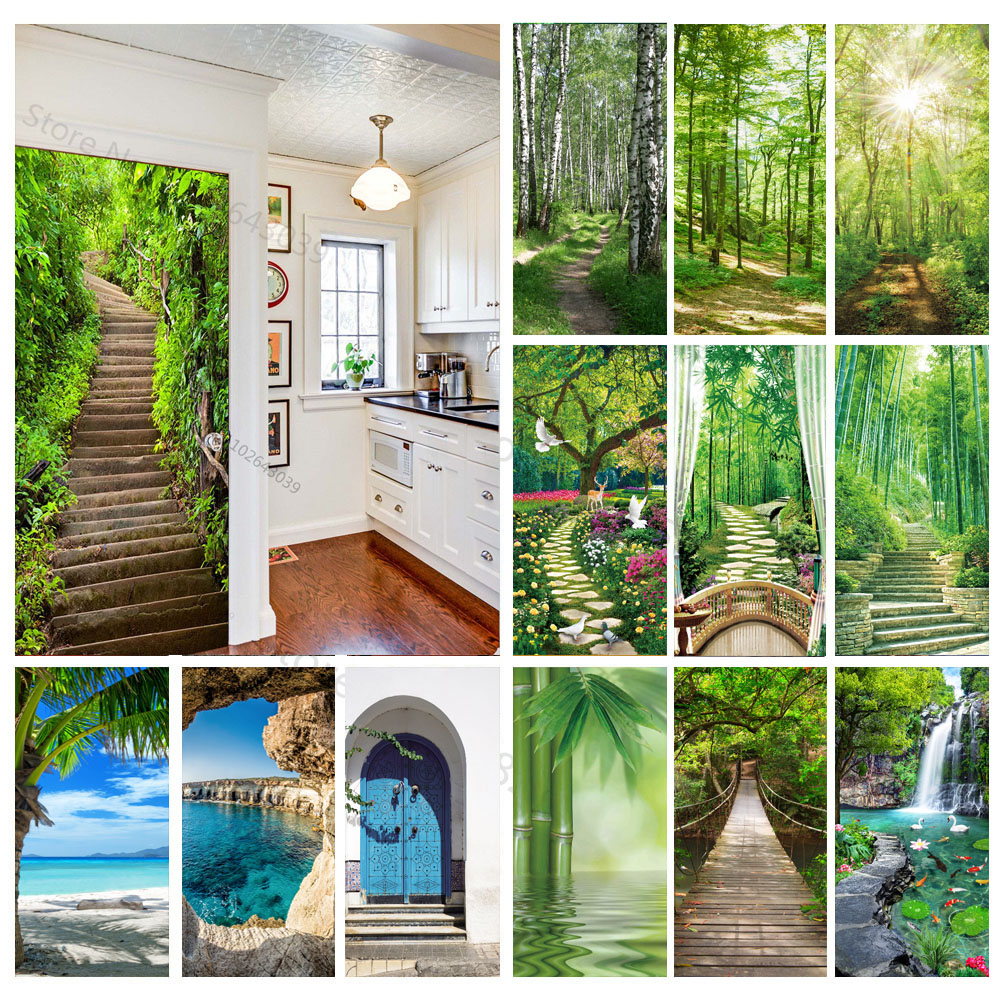Steps Forest 3D Door Stickers  – обзор и цена Home Decor On Sale