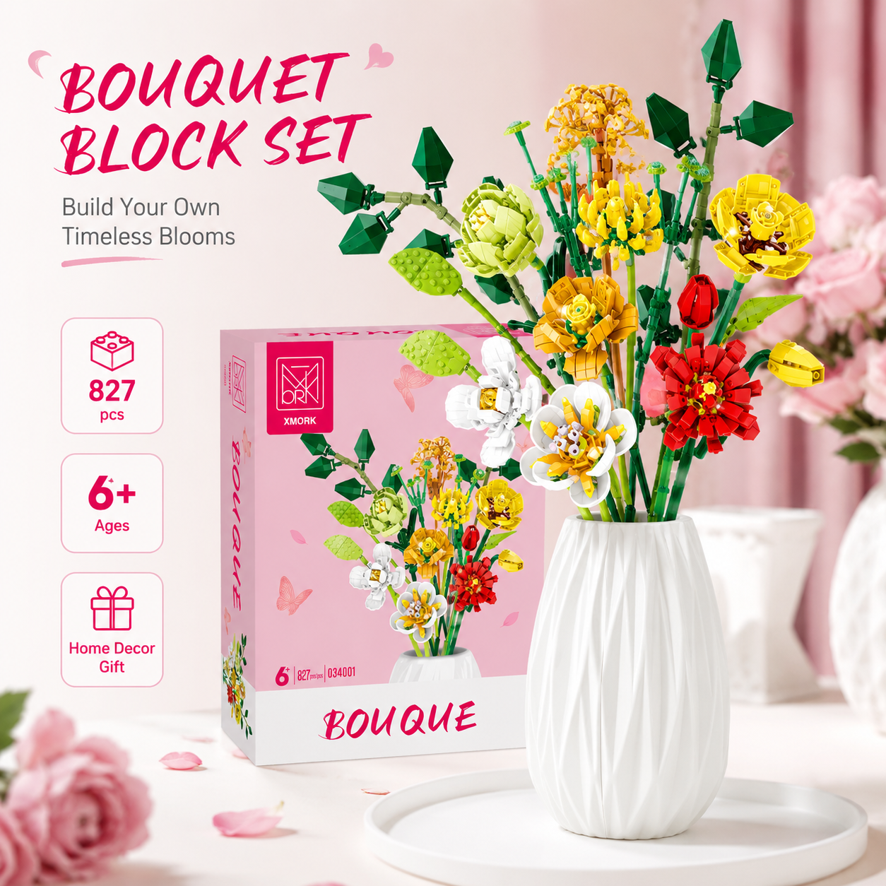 Bouquet Flower Building Blocks – обзор и цена Home Decor Flowers