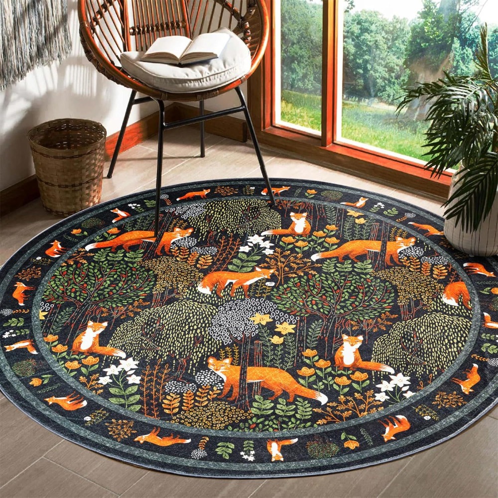 Round Fox Forest Carpet with O – обзор и цена Home Decor Retailers