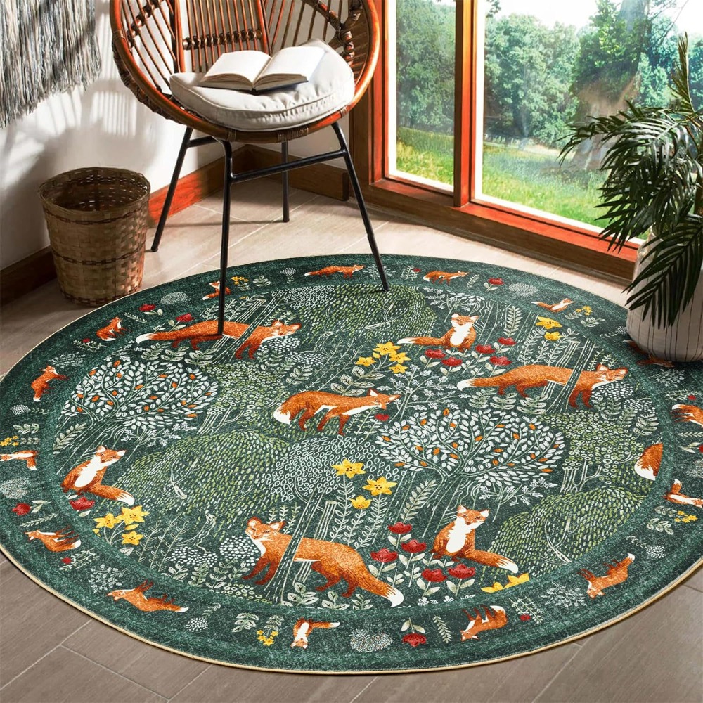 Round Fox Forest Carpet with O – обзор и цена Home Decor Retailers