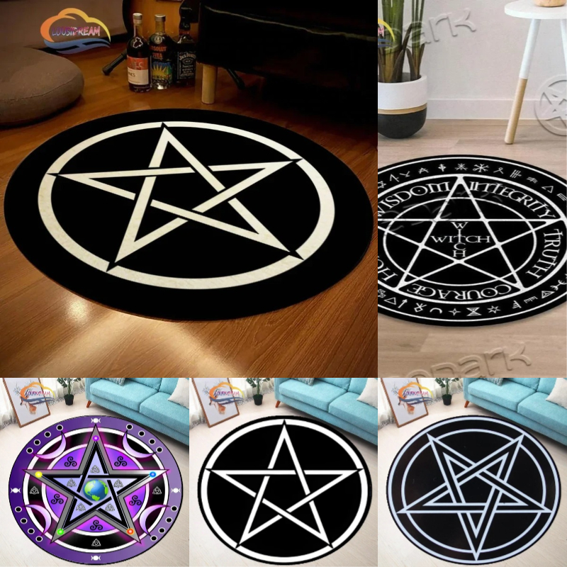 Round Black White Pentagram Ma – обзор и цена Home Decor Retailers