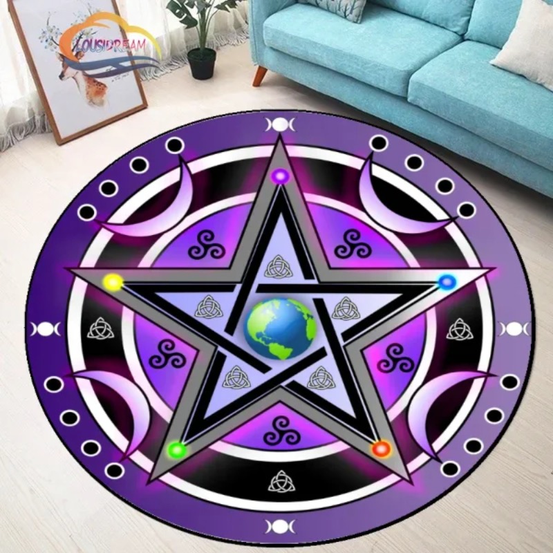 Round Black White Pentagram Ma – обзор и цена Home Decor Retailers