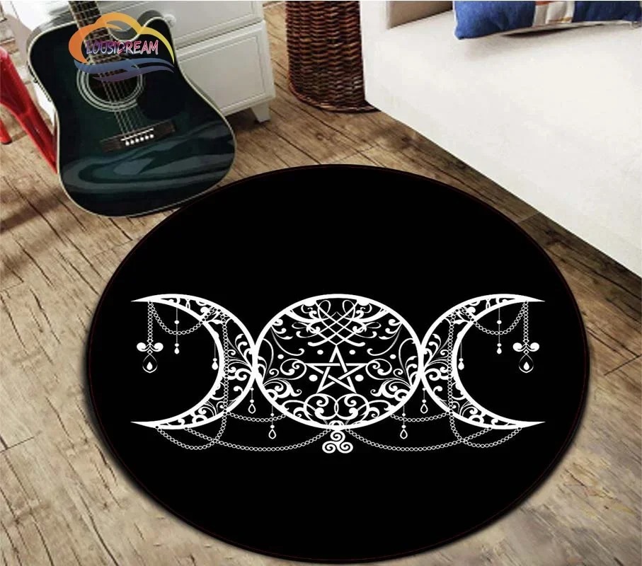Round Black White Pentagram Ma – обзор и цена Home Decor Retailers