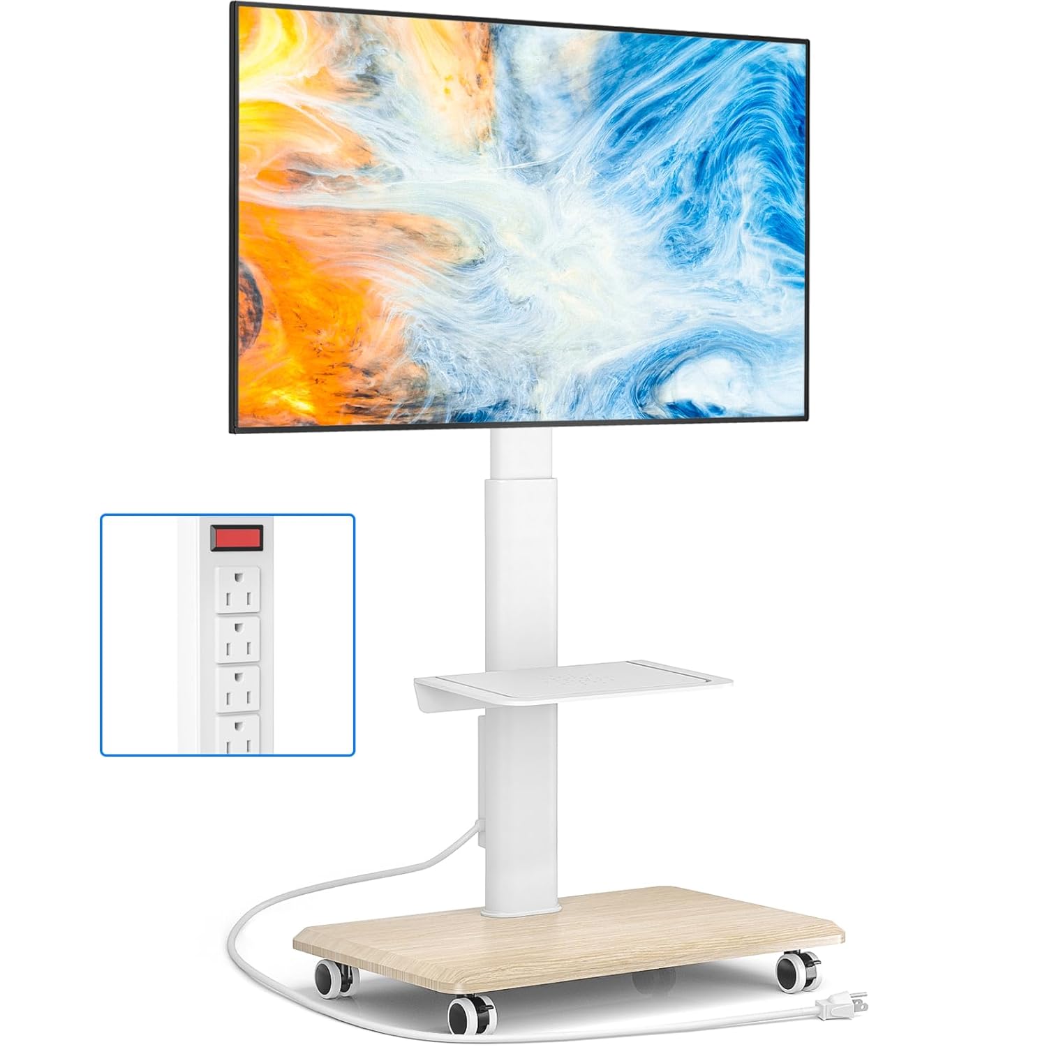 Sleek Rolling TV Stand With Po – обзор и цена Home Decor On Wheels