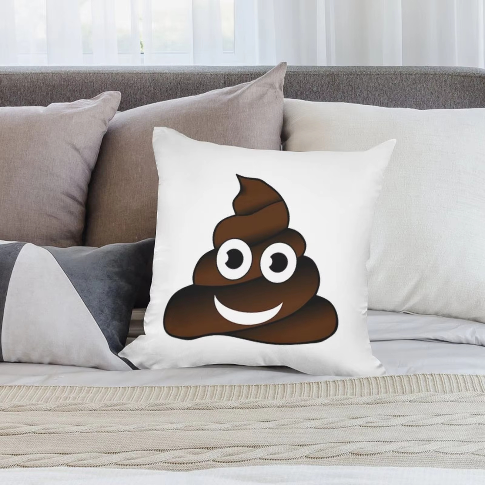 Double Sided Funny Poop Pillow – обзор и цена Home Decor Emoji
